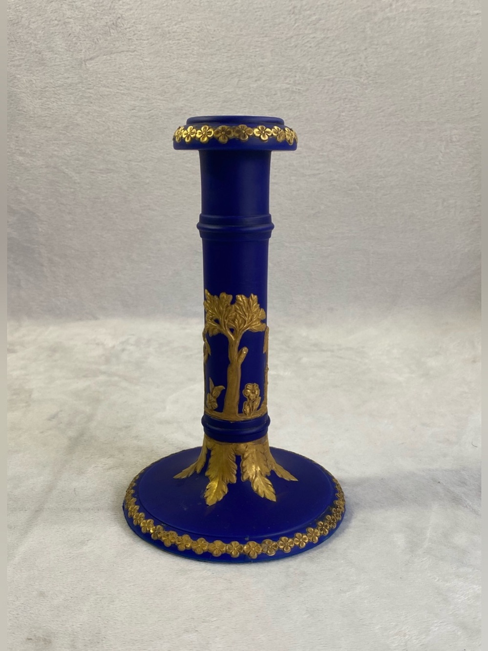 Vintage ART Deco Cobolt Blue & Gold Coronet Candlestick Hanley England